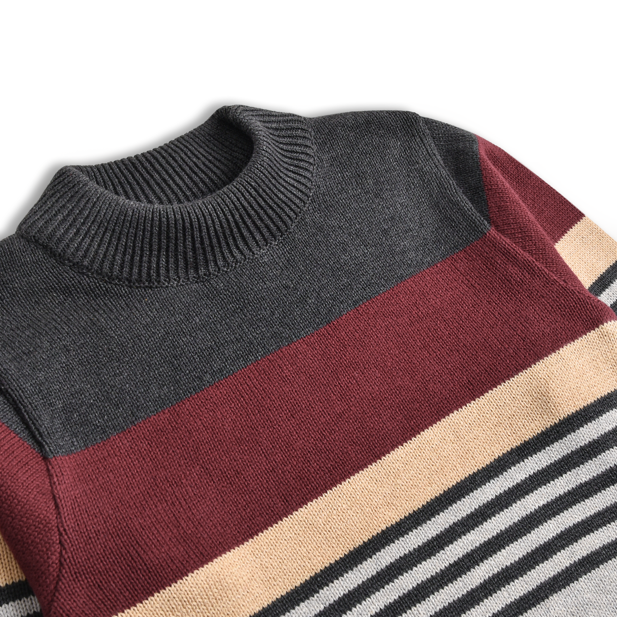 Woodland Striped Mockneck Sweater