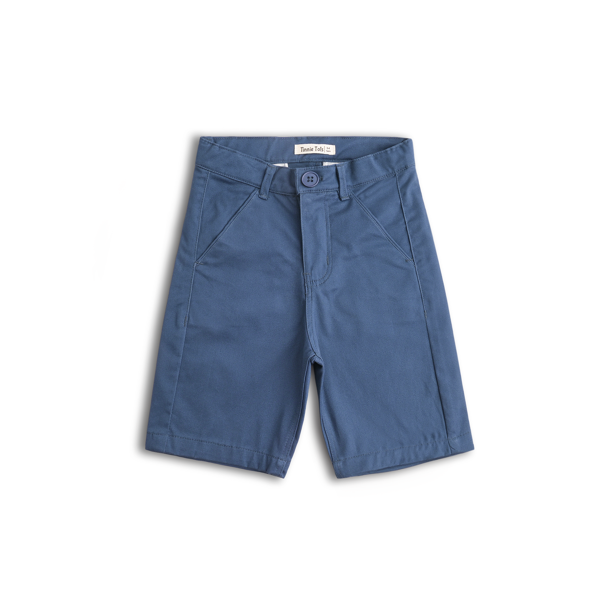 Blue Twill Cotton Shorts