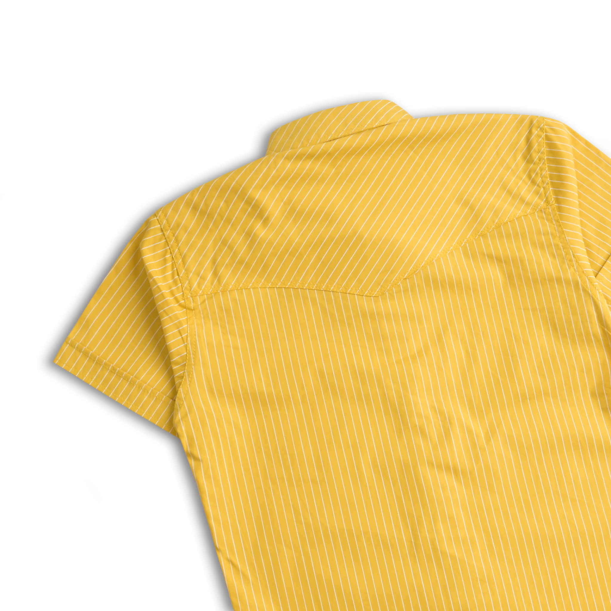 Mustard Striped Short Sleeves Shirt