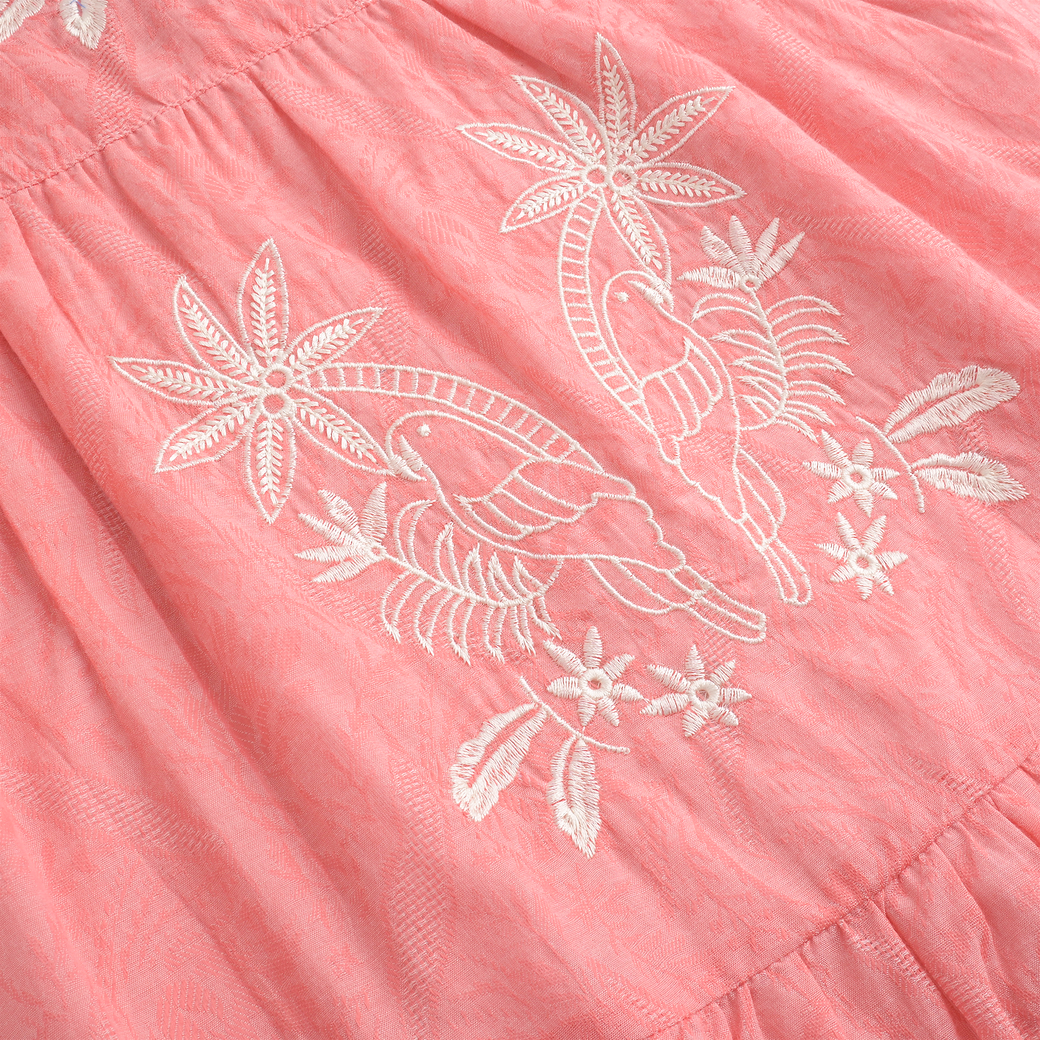 Tropical Embroidered Dress
