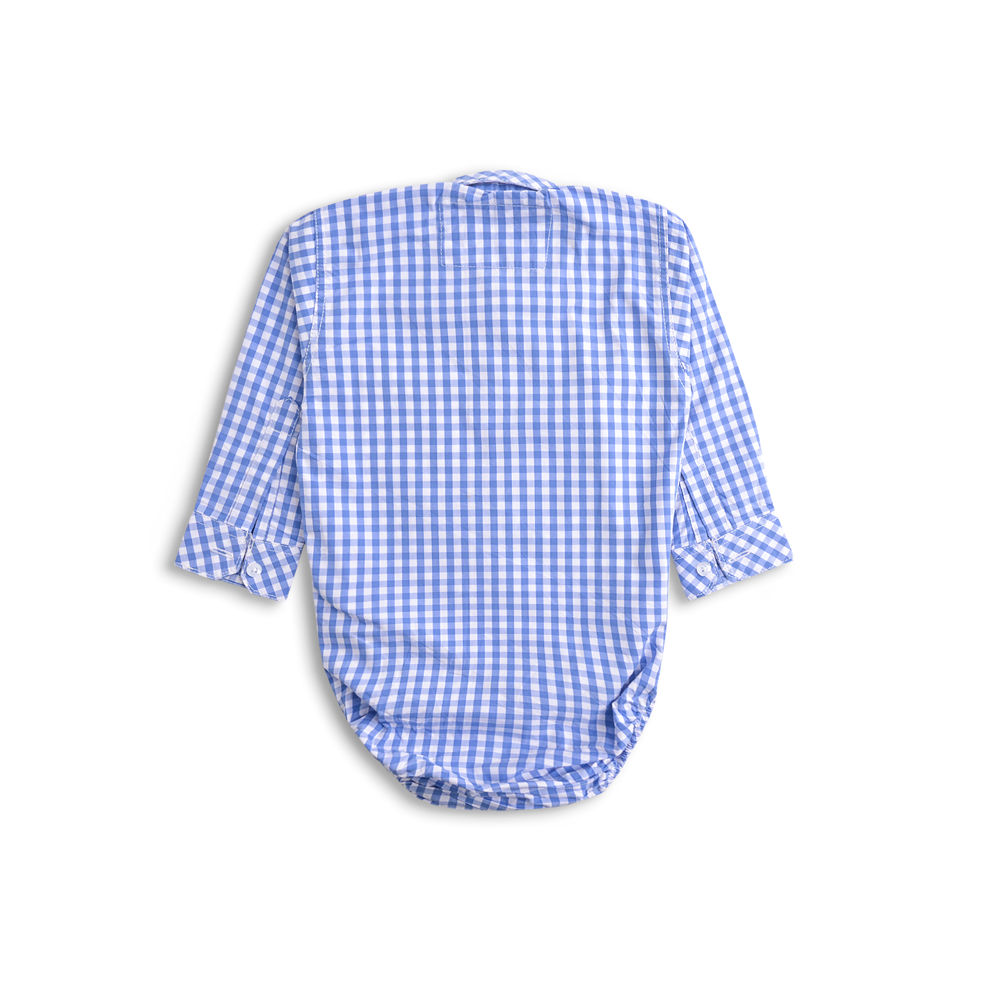 Blue Checkered Romper Shirt