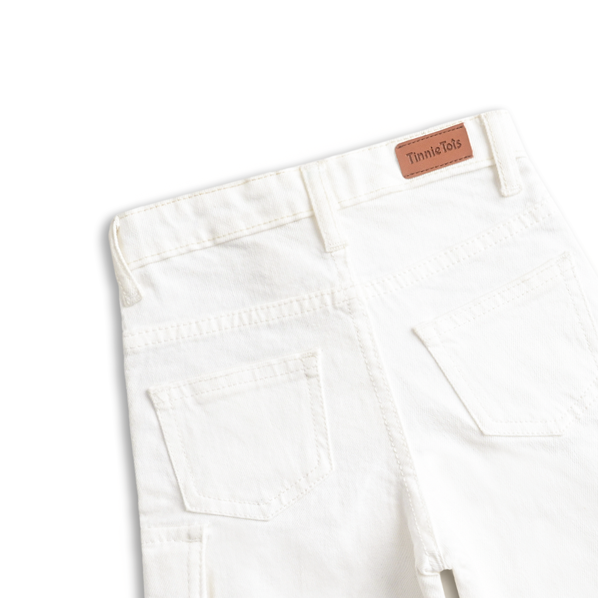 White Cargo Denim Shorts