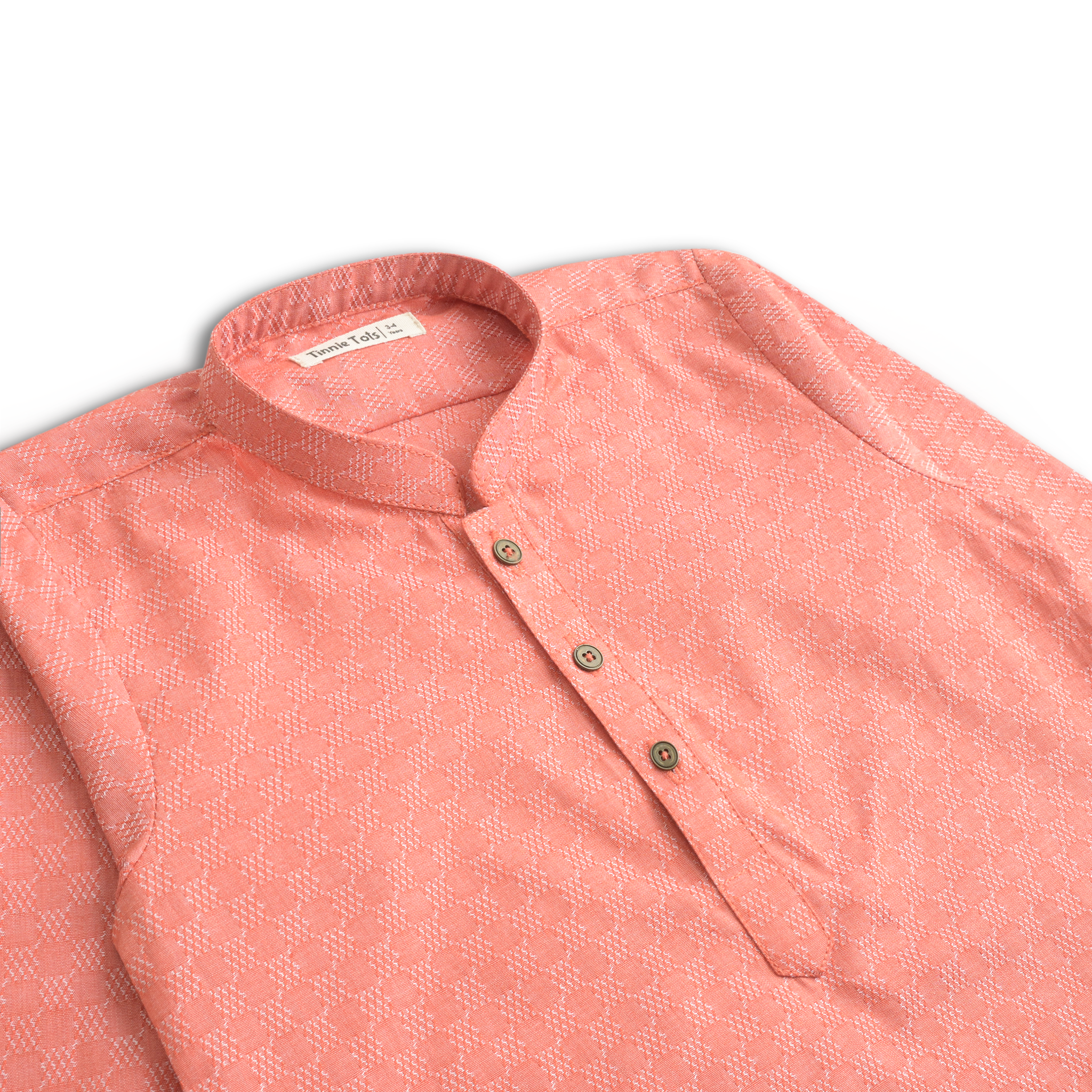 Rust Cotton Dobby Kurta
