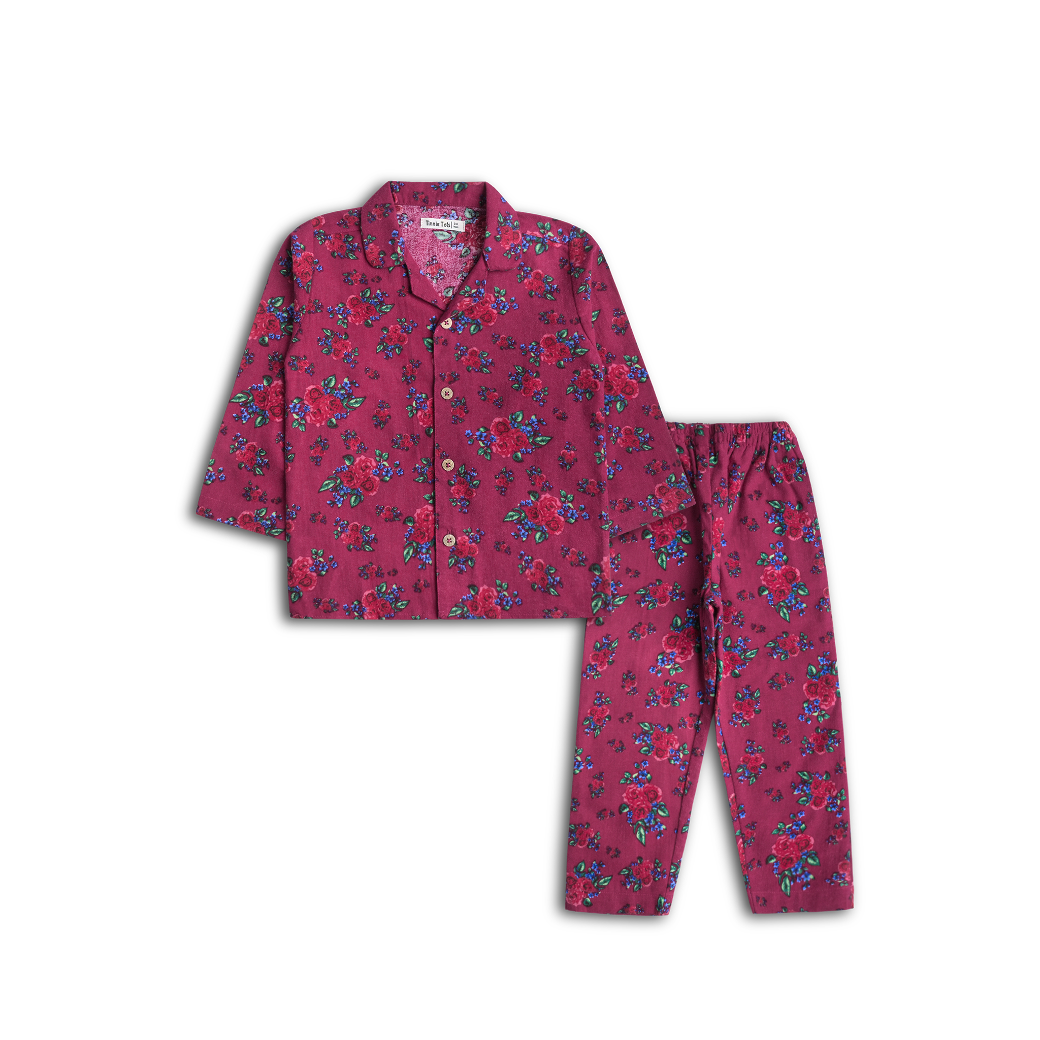 Multi Floral Flannel Pajamas