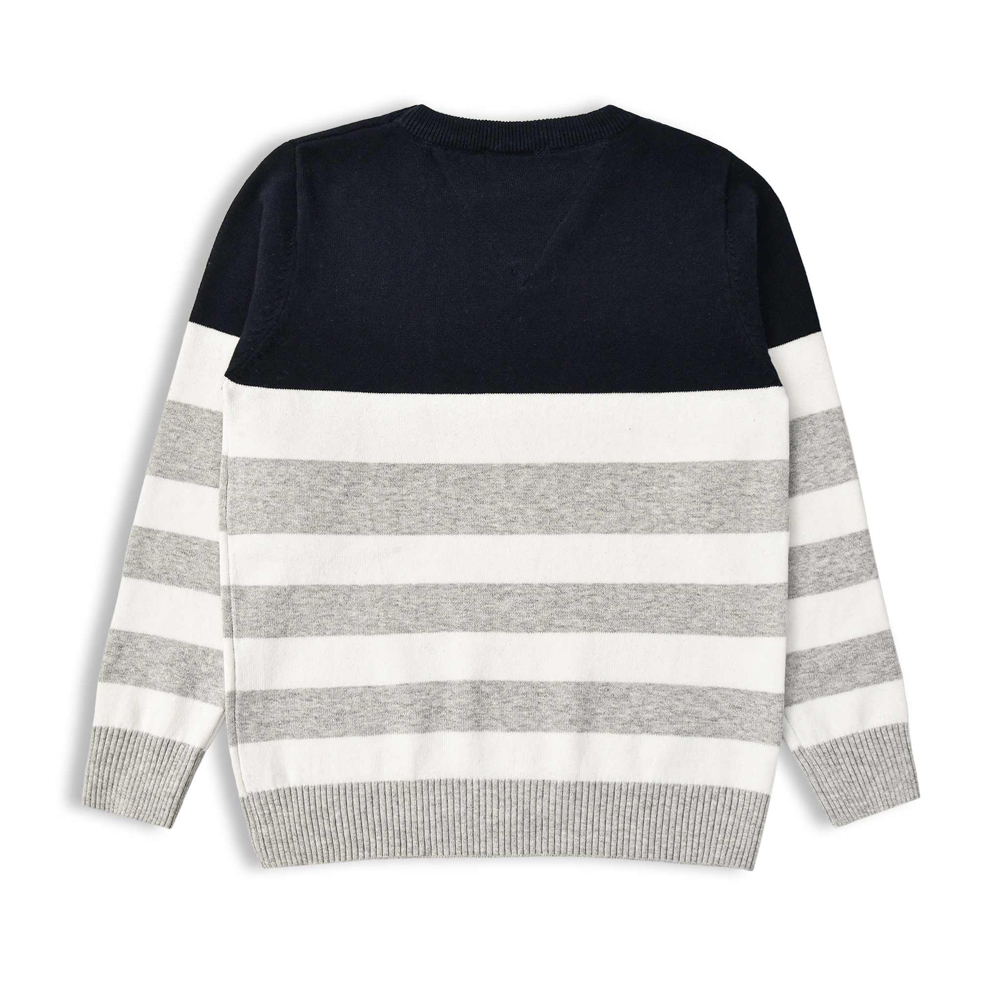 Grey & Dark Navy Striped Sweater