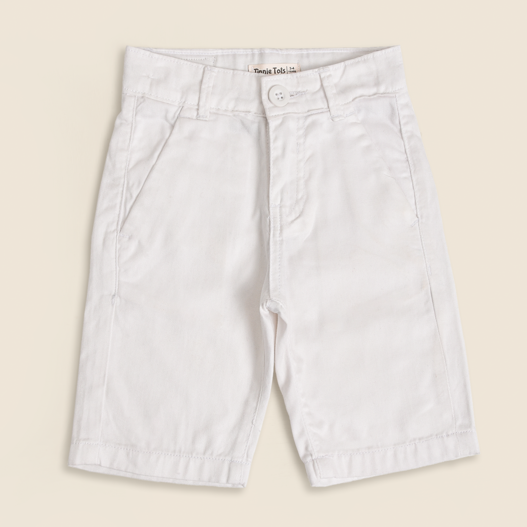 Pearl White Cotton Shorts
